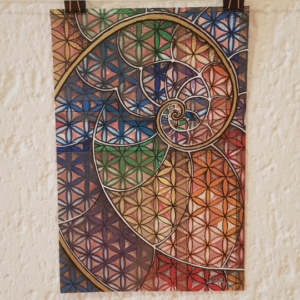 Painting – Sacred Bloom Collection – Golden Ratio Refracting Light ‘L’